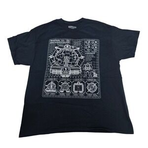 TMNT Technodrome Mark I Blueprint Black T-Shirt 2XL Loot Crate Exclusive 2019